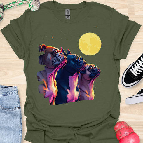 Bulldog & Moon - V4 - All Bulldogs T-Shirt